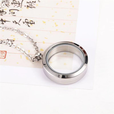 Stainless Steel Cremation Round Urn Necklace Ashes Jewelry for Women Men Pet Keepsake Pendant Memorial Locket Ash Holder