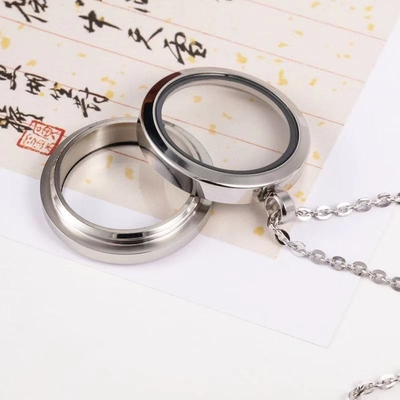 Stainless Steel Cremation Round Urn Necklace Ashes Jewelry for Women Men Pet Keepsake Pendant Memorial Locket Ash Holder