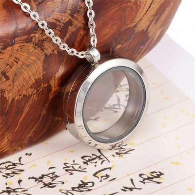 Stainless Steel Cremation Round Urn Necklace Ashes Jewelry for Women Men Pet Keepsake Pendant Memorial Locket Ash Holder