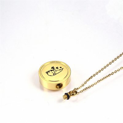 Stainless Steel Pet Cremation Memorial Pendant Dog Sleeping Urn Necklace for Ashes