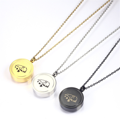 Stainless Steel Pet Cremation Memorial Pendant Dog Sleeping Urn Necklace for Ashes