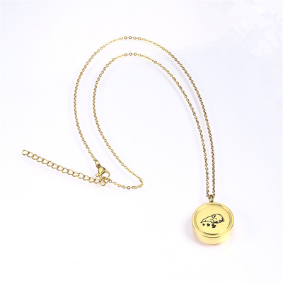 Stainless Steel Pet Cremation Memorial Pendant Dog Sleeping Urn Necklace for Ashes