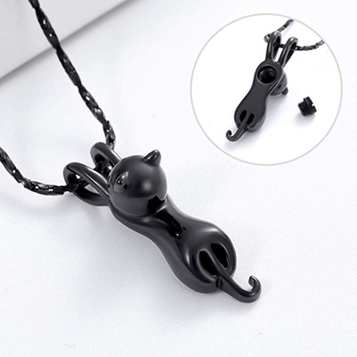 Stainless Steel Cute Kitten Perfume Bottle Animal Memorial Urn Pendant Unique Picture