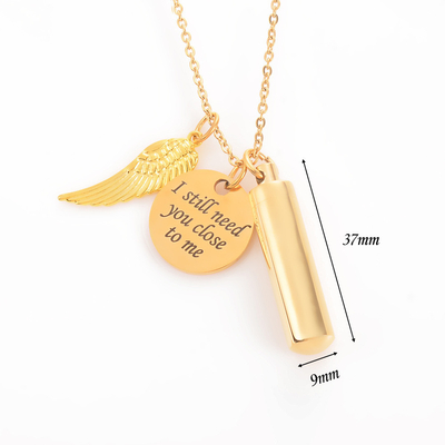 Gift Occasion Stainless Steel Small Cylinder Ashes Perfume Necklace for CLASSIC Style