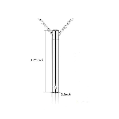 Stainless Steel Perfume Bottle Pendant with Drilled Inner Hole Fine Cylinder Design