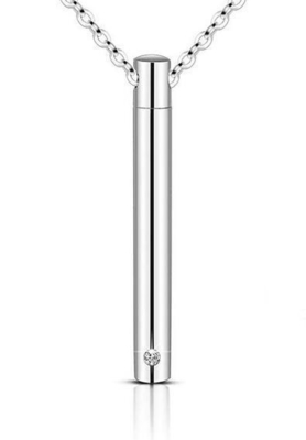 Stainless Steel Perfume Bottle Pendant with Drilled Inner Hole Fine Cylinder Design