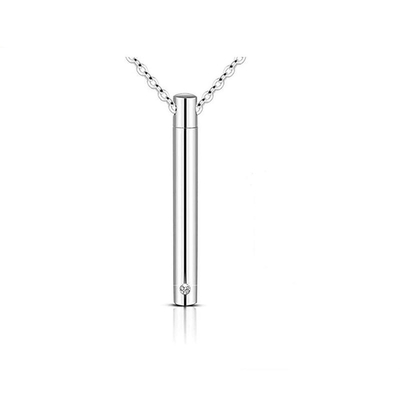 Stainless Steel Perfume Bottle Pendant with Drilled Inner Hole Fine Cylinder Design