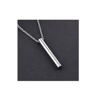 Stainless Steel Perfume Bottle Pendant with Drilled Inner Hole Fine Cylinder Design