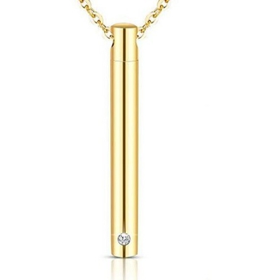 Stainless Steel Perfume Bottle Pendant with Drilled Inner Hole Fine Cylinder Design