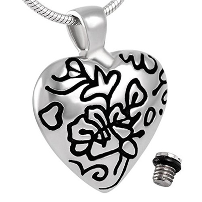 Stainless Steel Heart Urn Necklace Cremation Jewelry CLASSIC Style Pendant or Charm