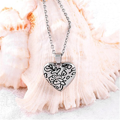 Stainless Steel Heart Urn Necklace Cremation Jewelry CLASSIC Style Pendant or Charm