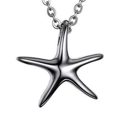 Unique Design Stainless Steel Cremation Jewelry Starfish Charm Urn Pendant Necklace