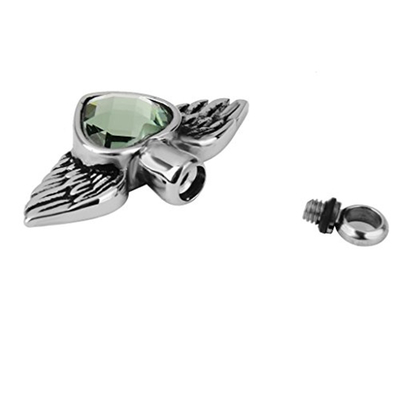 Stainless Steel Green Birthstone Heart Cremation Urn Pendant for Provide Mould Making