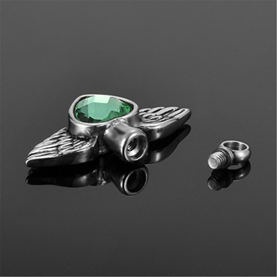 Stainless Steel Green Birthstone Heart Cremation Urn Pendant for Provide Mould Making