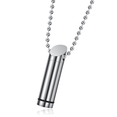 Stainless Steel Cylindrical Fashion Perfume Bottle Pendant Necklace for Elegant Look