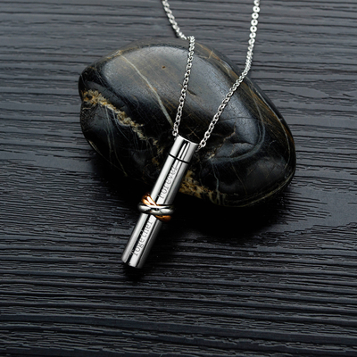 Unique Designs Together Forever Memorial Pet Urn Pendant Stainless Steel Necklace