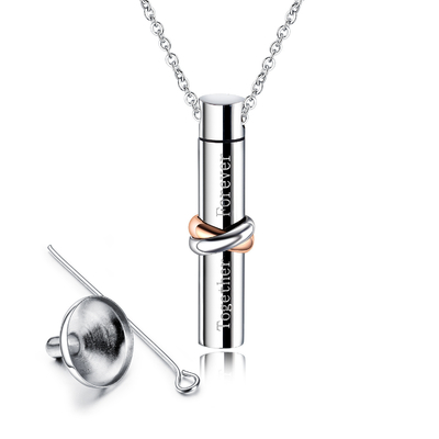 Unique Designs Together Forever Memorial Pet Urn Pendant Stainless Steel Necklace