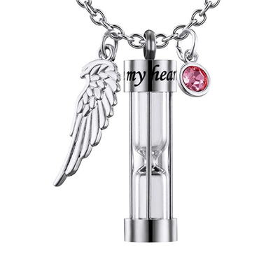 Stainless Steel Electroplated Titanium Steel Ashes Pendant Cylindrical Glass Pendant