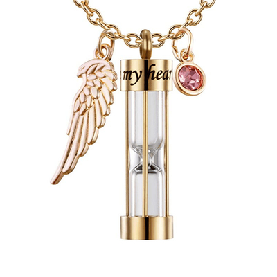 Stainless Steel Electroplated Titanium Steel Ashes Pendant Cylindrical Glass Pendant