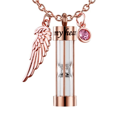 Stainless Steel Electroplated Titanium Steel Ashes Pendant Cylindrical Glass Pendant