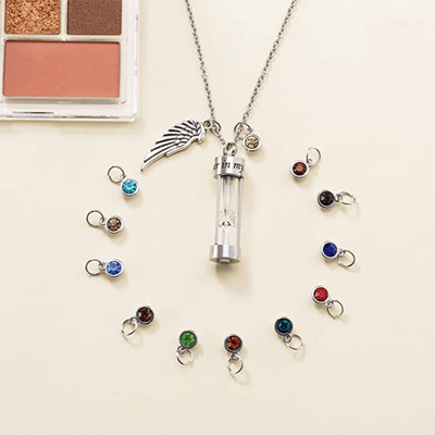 Stainless Steel Electroplated Titanium Steel Ashes Pendant Cylindrical Glass Pendant