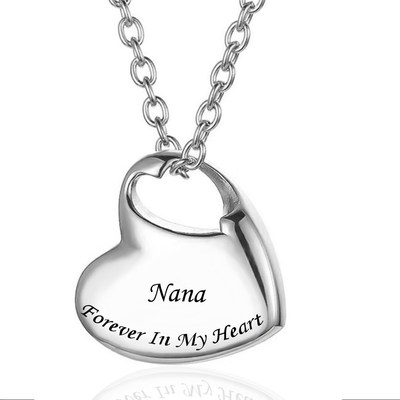 CLASSIC Stainless Steel Heart Pendant Keepsake Urn Necklace For Memorial Ashes Jewelry
