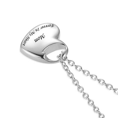 CLASSIC Stainless Steel Heart Pendant Keepsake Urn Necklace For Memorial Ashes Jewelry