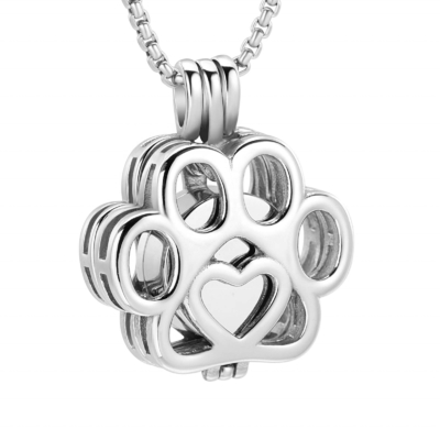 Pet Cremation Jewelry for Ashes Stainless Steel Memorial Locket Necklace