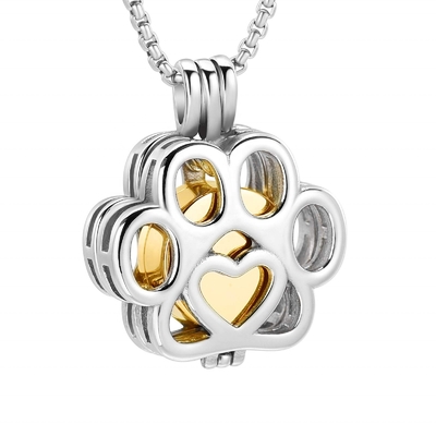 Pet Cremation Jewelry for Ashes Stainless Steel Memorial Locket Necklace
