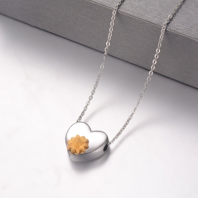 Sunflower Urn Pendant Necklace A Creative and Fashionable Addition to Your Collection