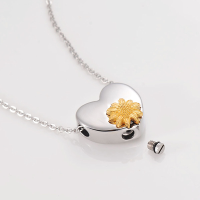 Sunflower Urn Pendant Necklace A Creative and Fashionable Addition to Your Collection