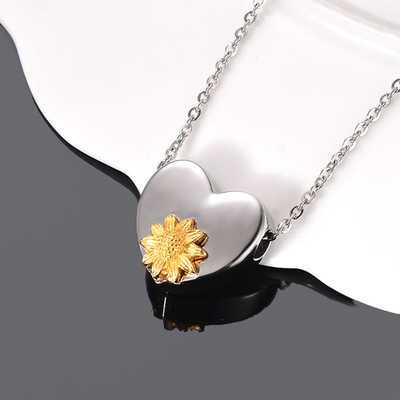 Sunflower Urn Pendant Necklace A Creative and Fashionable Addition to Your Collection