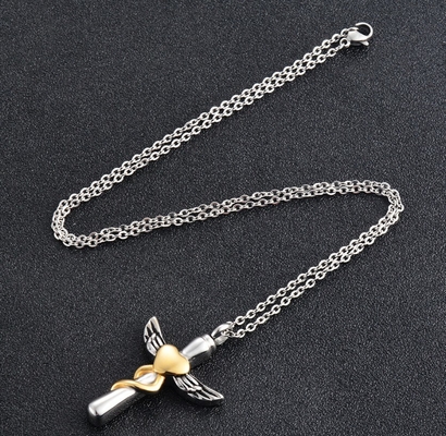 Unique Design Stainless Steel Openable Love Cross Pendant Fashionable Style Necklace