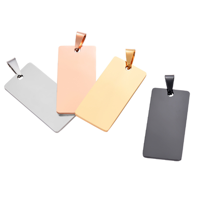 Stainless Steel Rectangular Pendant Necklace for Military Tag Design and Gift Occasion