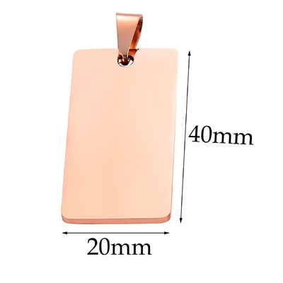 Stainless Steel Rectangular Pendant Necklace for Military Tag Design and Gift Occasion