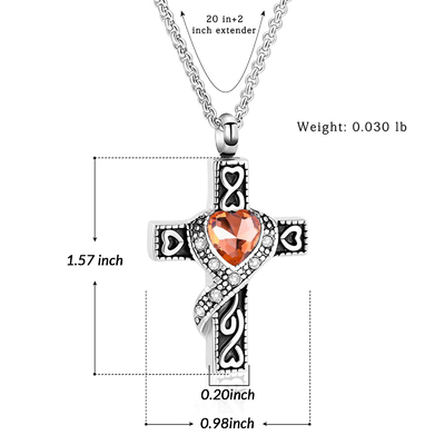 CNC Inlay Technology Cross Urn Necklace Fashionable Cremation Jewelry for Ashes