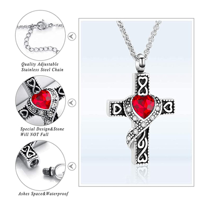 CNC Inlay Technology Cross Urn Necklace Fashionable Cremation Jewelry for Ashes