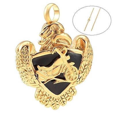 Excellent Stainless Steel Eagle Motorcycle Memorial Urn Jewelry Necklace Pendant for Men