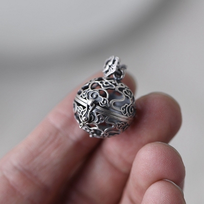 S925 Silver Vintage Craft Silver Sachet Ball Pendant for Mould Making and Sample Making