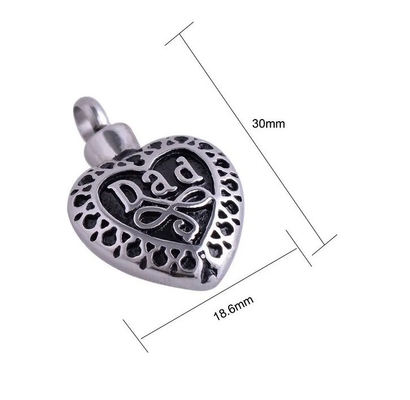 Stainless Steel Mom Dad Heart Urns Pendants Necklace Cremation Jewelry for Keepsake
