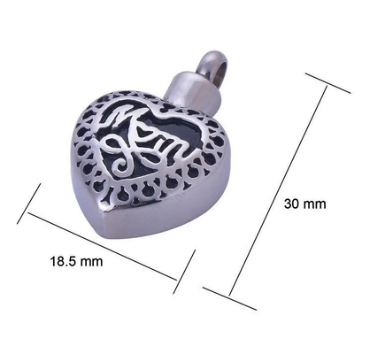 Stainless Steel Mom Dad Heart Urns Pendants Necklace Cremation Jewelry for Keepsake
