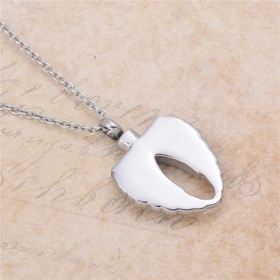 America Flag Shape Cremation Urn Necklace for Ashes Keepsake Angel Wings Pendant Plating