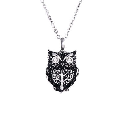 Stainless Steel Owl Pendant Unique Design for Perfume Bottle Opening and Ash Memorial