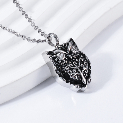 Stainless Steel Owl Pendant Unique Design for Perfume Bottle Opening and Ash Memorial