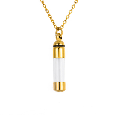 Stainless Steel Open Transparent Cylinder Pendant Perfume Bottle for Picture Display