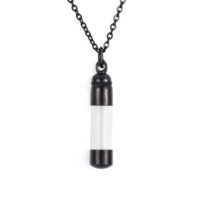 Stainless Steel Open Transparent Cylinder Pendant Perfume Bottle for Picture Display