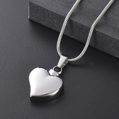 Decoration Heart Cremation Pendant Memorial Necklace Ashes Holder Urn High Polished
