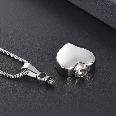 Decoration Heart Cremation Pendant Memorial Necklace Ashes Holder Urn High Polished
