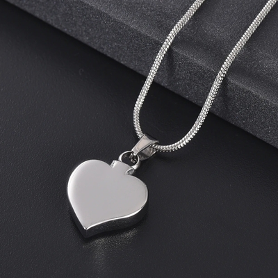 Decoration Heart Cremation Pendant Memorial Necklace Ashes Holder Urn High Polished