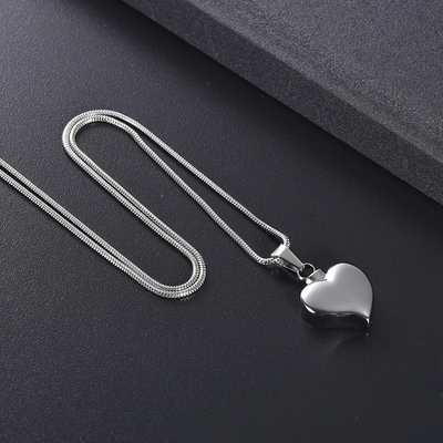 Decoration Heart Cremation Pendant Memorial Necklace Ashes Holder Urn High Polished